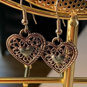 Elegant Heart-Shaped Sliver Earrings